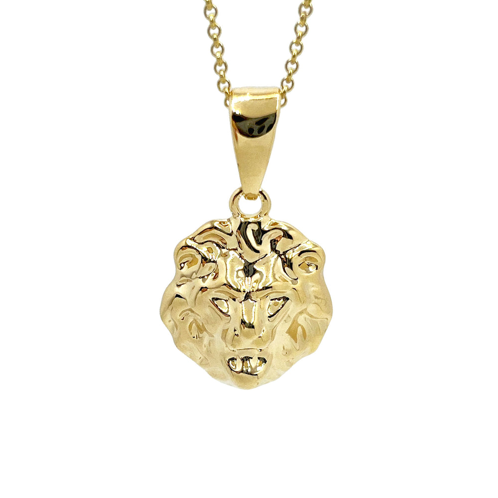 Gold Lion Animal Pendant Necklace