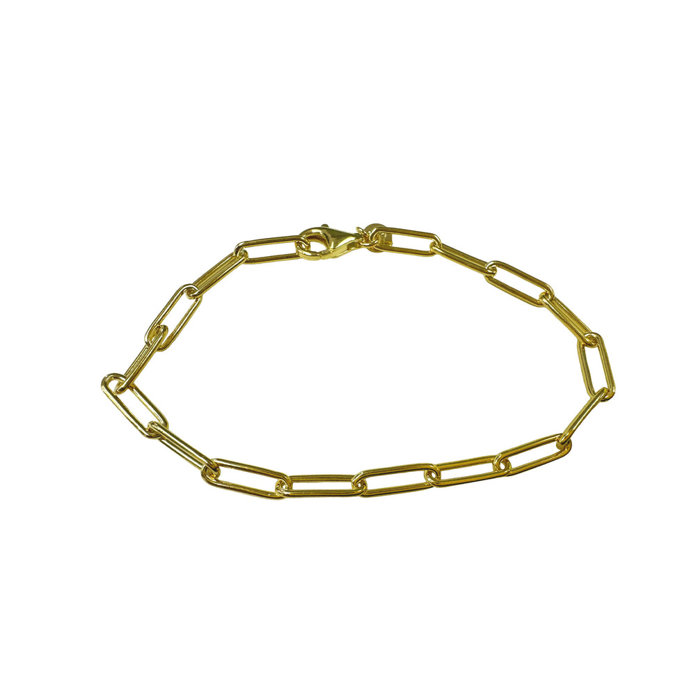 Gold-Dipped Paper Clip Link Bracelet