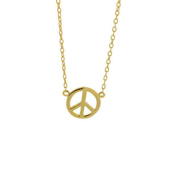 Sterling Rosy Mini Peace Charm Necklace