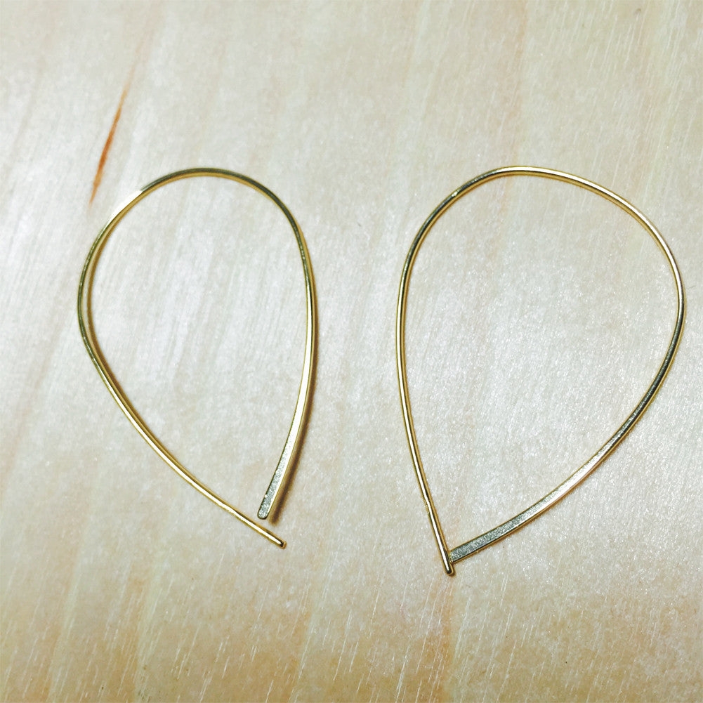 Sterling Silver "TearDrop" Hoop Threader Earrings