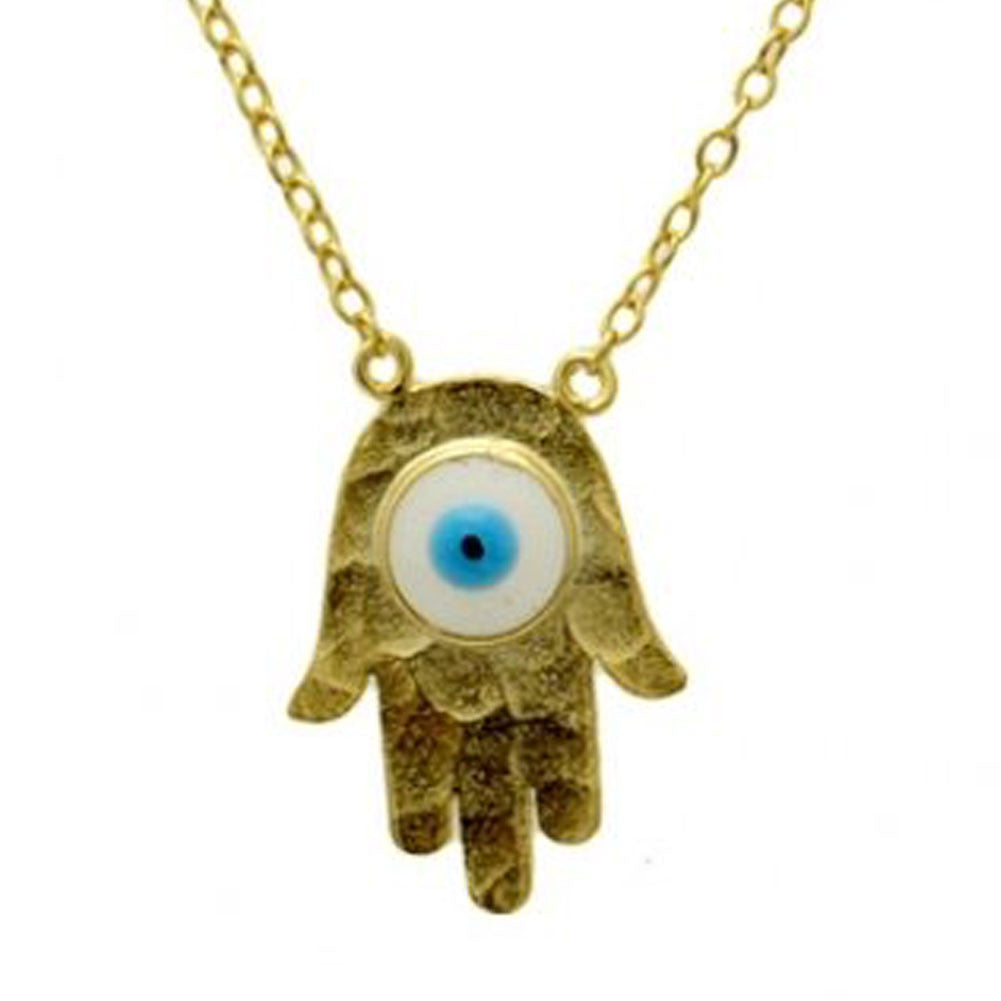 "Eye of Providence" Gold-Dipped Hamsa Necklace