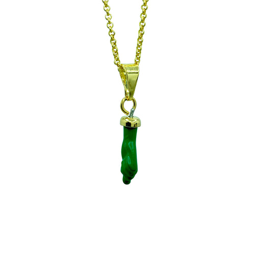 Green Figa Hand Pendant Necklace