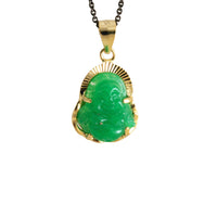 Green Stone Budda Pendant Necklace