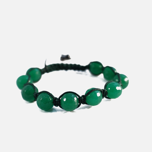 Green Stone Beaded Friendship Macrame Bracelet