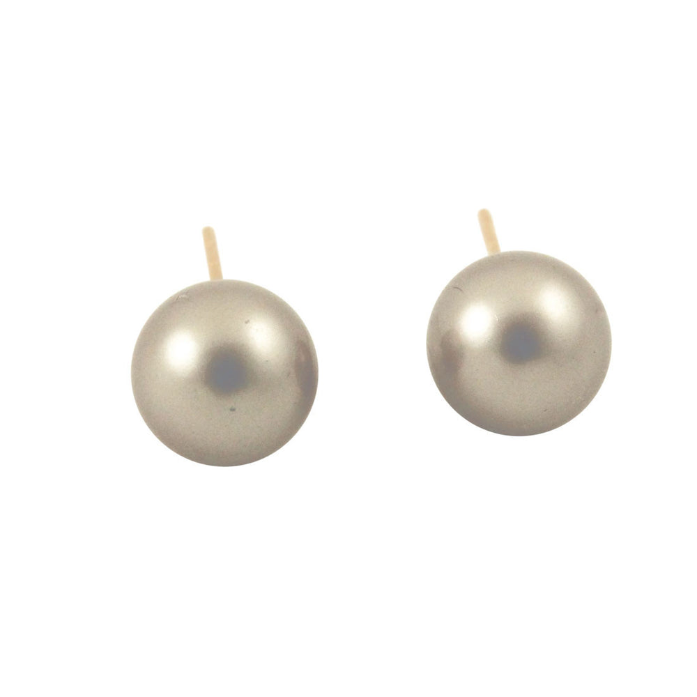 Grey Pearl 14k Post Stud Earrings