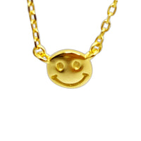Gold-Dipped Smiley Happy Face Necklace