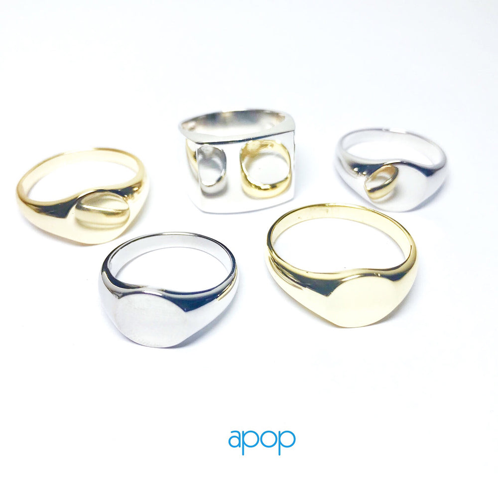 Sterling Silver Square Signet Ring Unisex