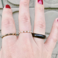 Gold & Red Coral Stretch Ring