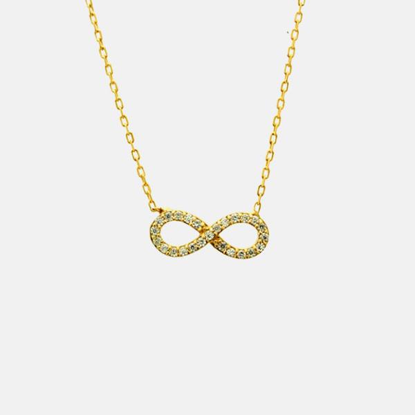 "Infinite Sparkle" Sterling Infinity Necklace CZ Stones