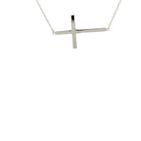 Sterling Silver Sideways Large Cross Necklace
