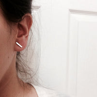 Sterling Silver Mini Bar Earrings