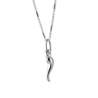 "Tiny Cornicello" Sterling Silver Mini Horn Pendant Necklace