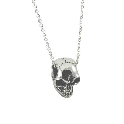 Sterling Silver Mini Skull Pendant Necklace