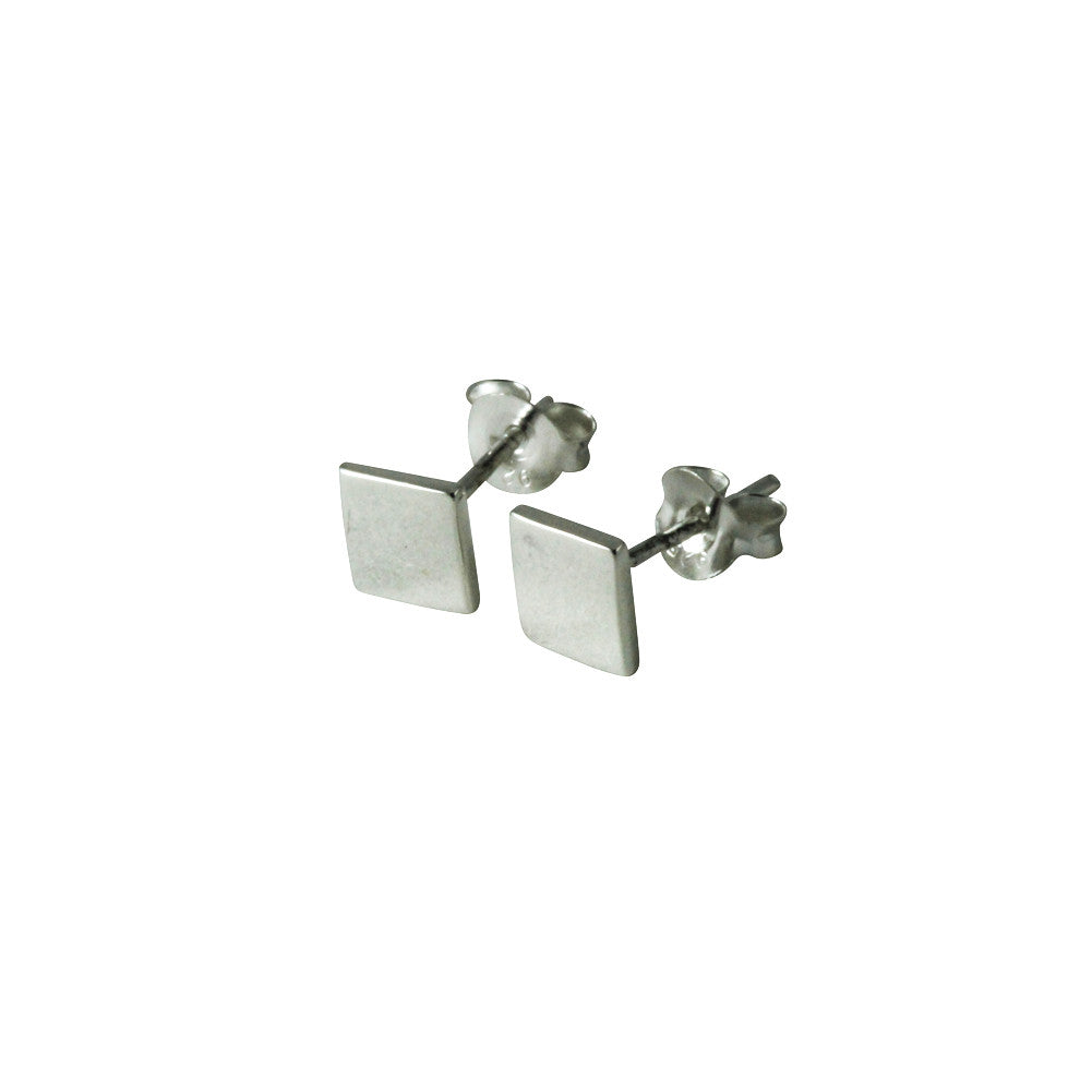 "Tic Tac" Sterling Silver Mini Square Stud Earrings