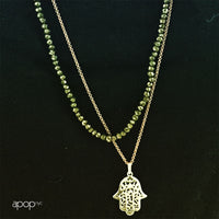 Silver Pyrite Beaded Wrap Necklace 30 inch