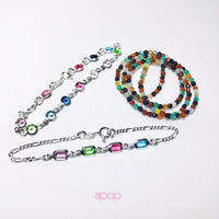 Sterling Silver Multi-Color Pastel Rainbow Stone Bracelet
