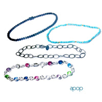 "Cosmos" Sterling Moon Bead Stretch Bracelet