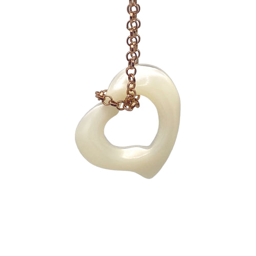 Mother of Pearl Heart Pendant Necklace