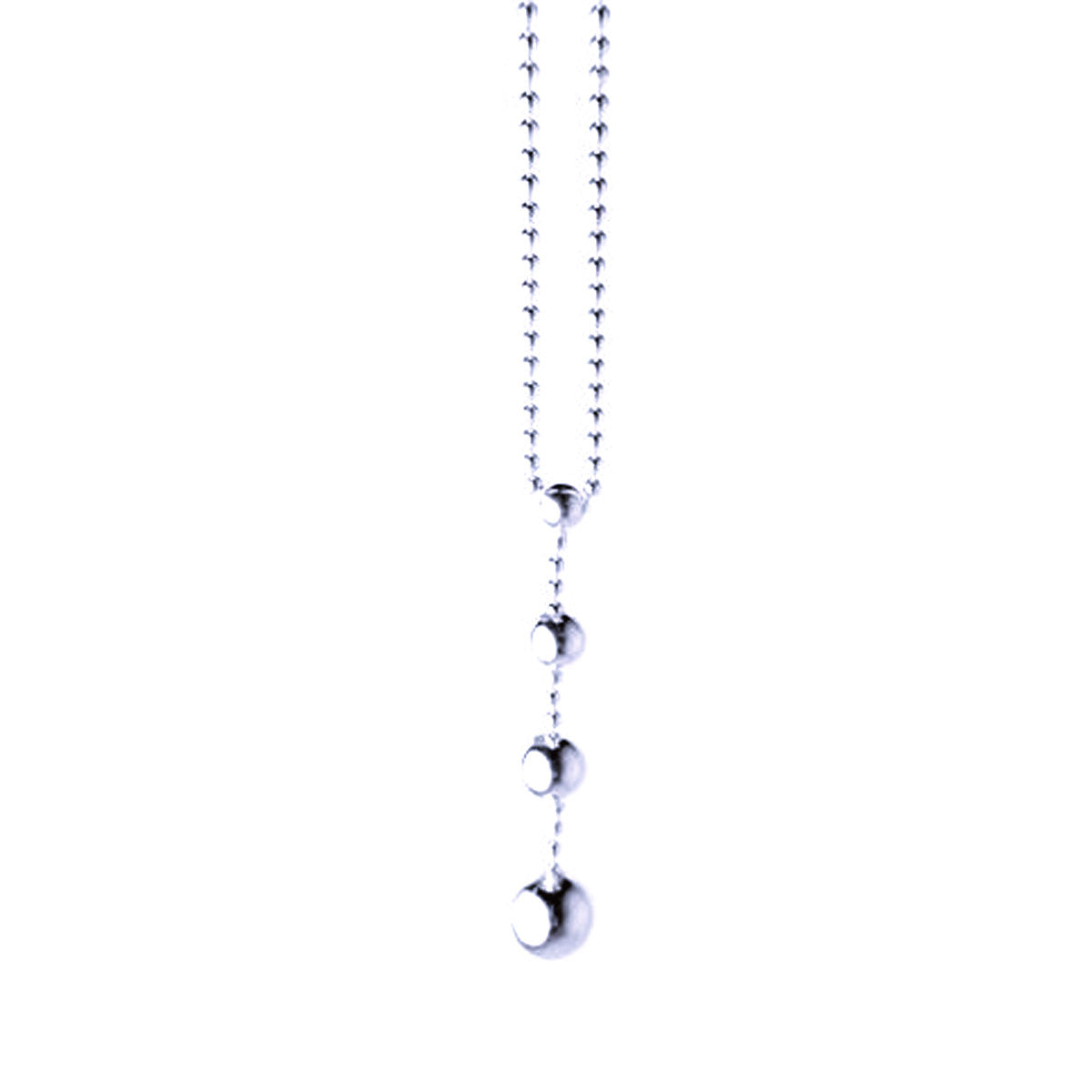 Sterling Silver Beaded Pendulum Lariat Charm Necklace