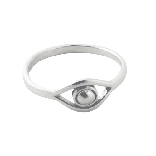 Plain Sterling Silver Evil Eye Ring
