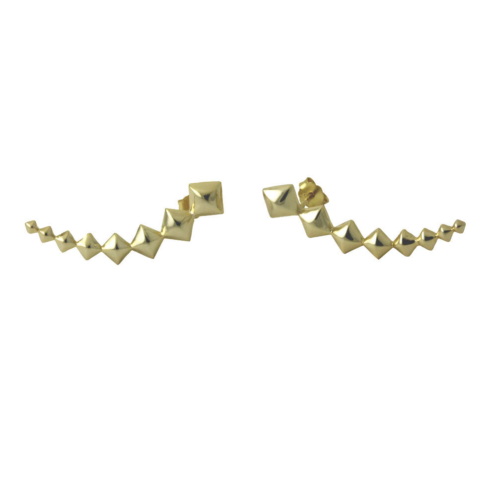 "Kite Studs" Geometric Gold-Dipped Ear Pin Climber Studs
