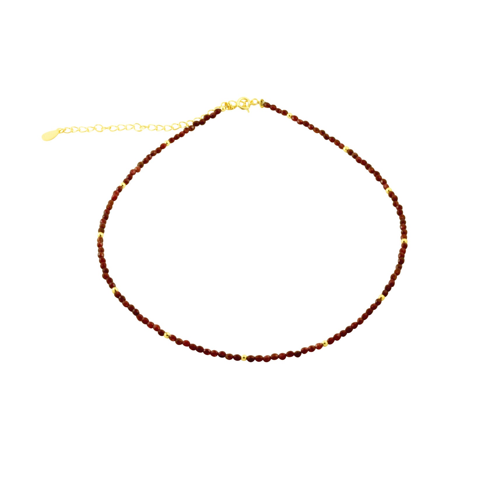 Ruby Red Bead Collar Necklace