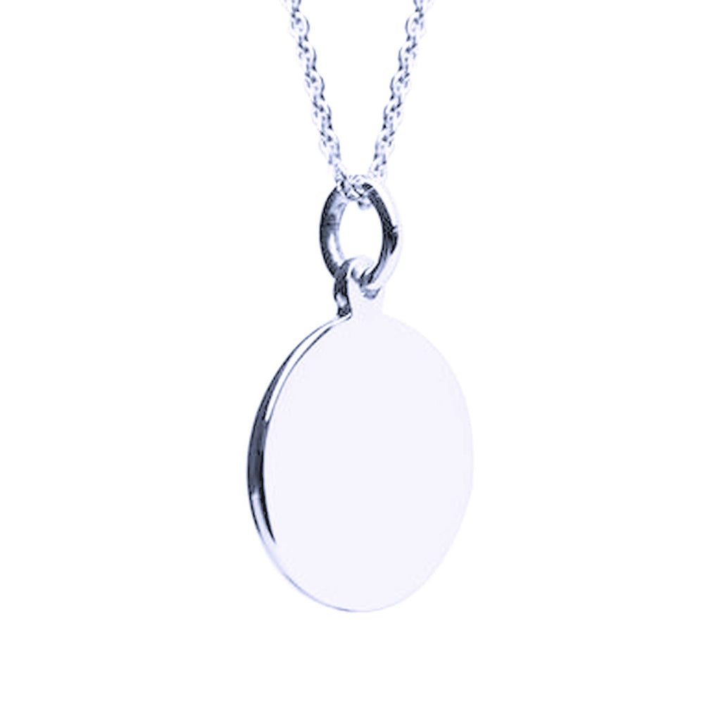 Engrave Sterling Silver Medallion Round Disc Charm Necklace