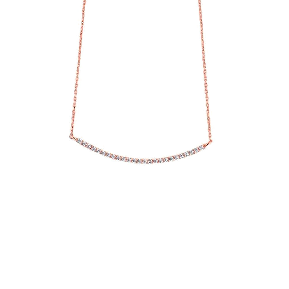"Sparkle Bar" Cubic Zirconia Bar Pendant Necklace Sterling Silver