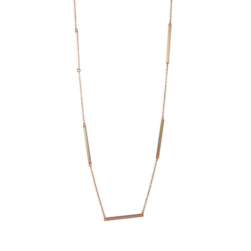 Rosy Bar Link Layering Necklace