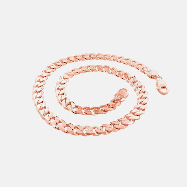 "Curb Couture" Unisex Rosy Curb Chain Necklace 24 inch