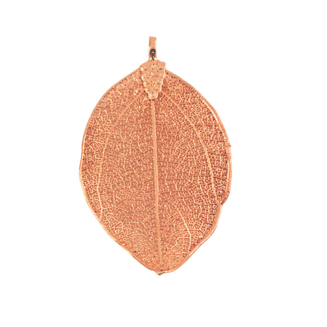 Rose Gold-Plated Organic Leaf Pendant