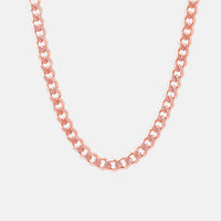 "Curb Couture" Unisex Rosy Curb Chain Necklace 24 inch
