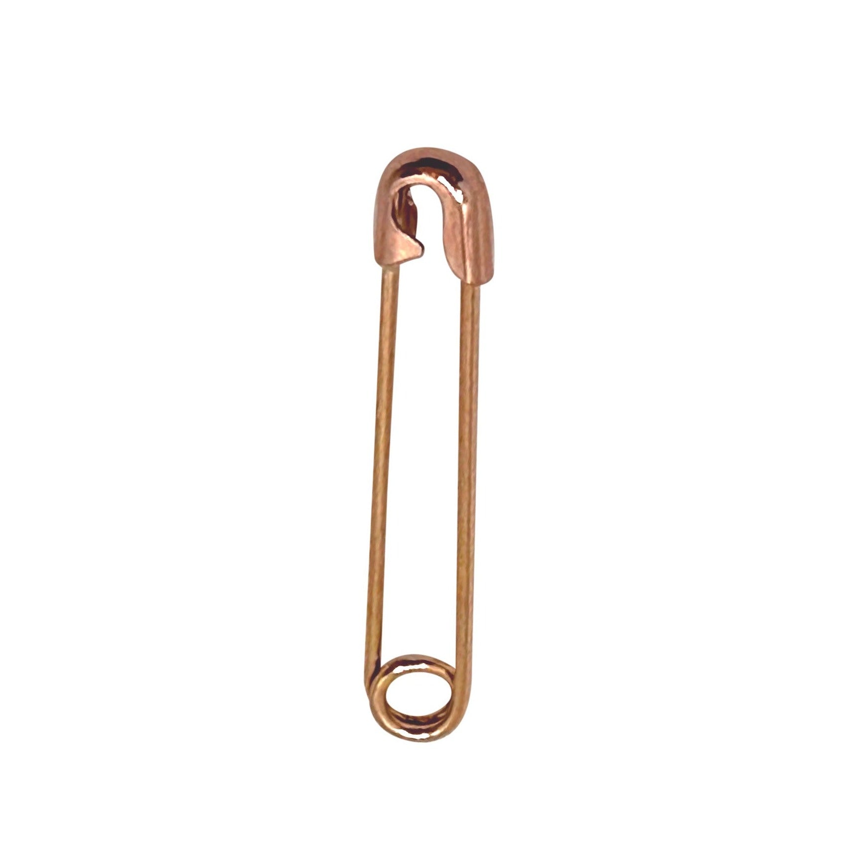 14k Rose Gold Safety Pin Hoop Earring