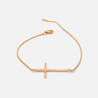 Rosy Horizontal Cross Bracelet 7 inch