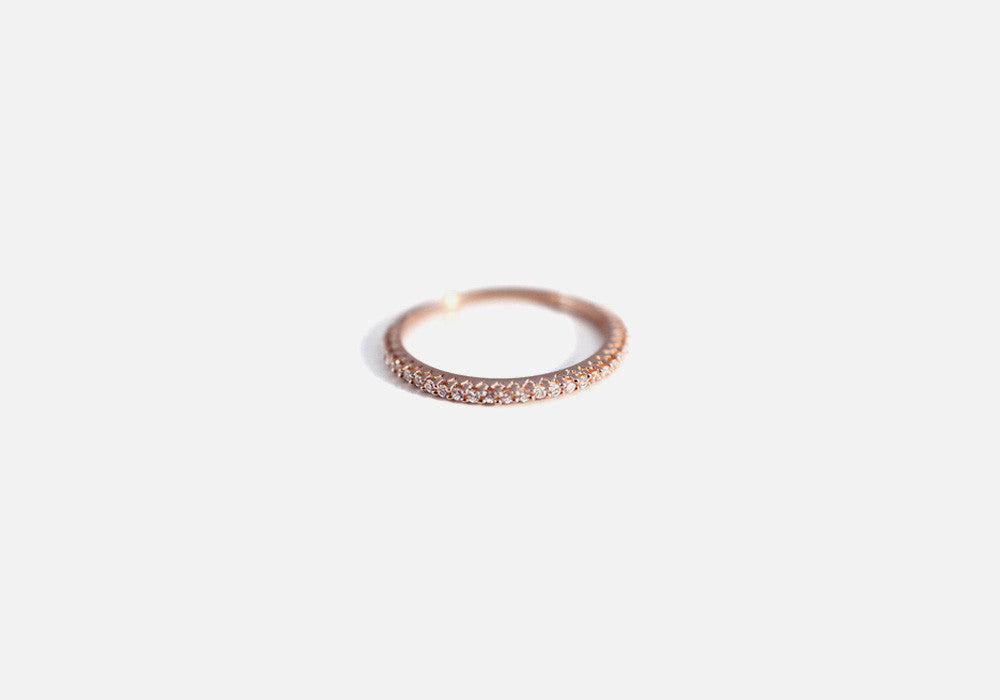 Rosy "Eternity" Thin Band Ring with CZ