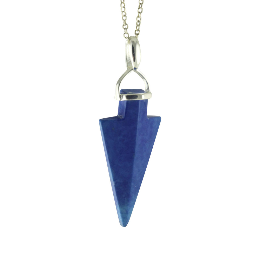 Sterling Blue Dagger Pendant Necklace