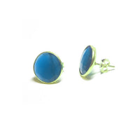 Gold-Dipped Blue Stone Earrings