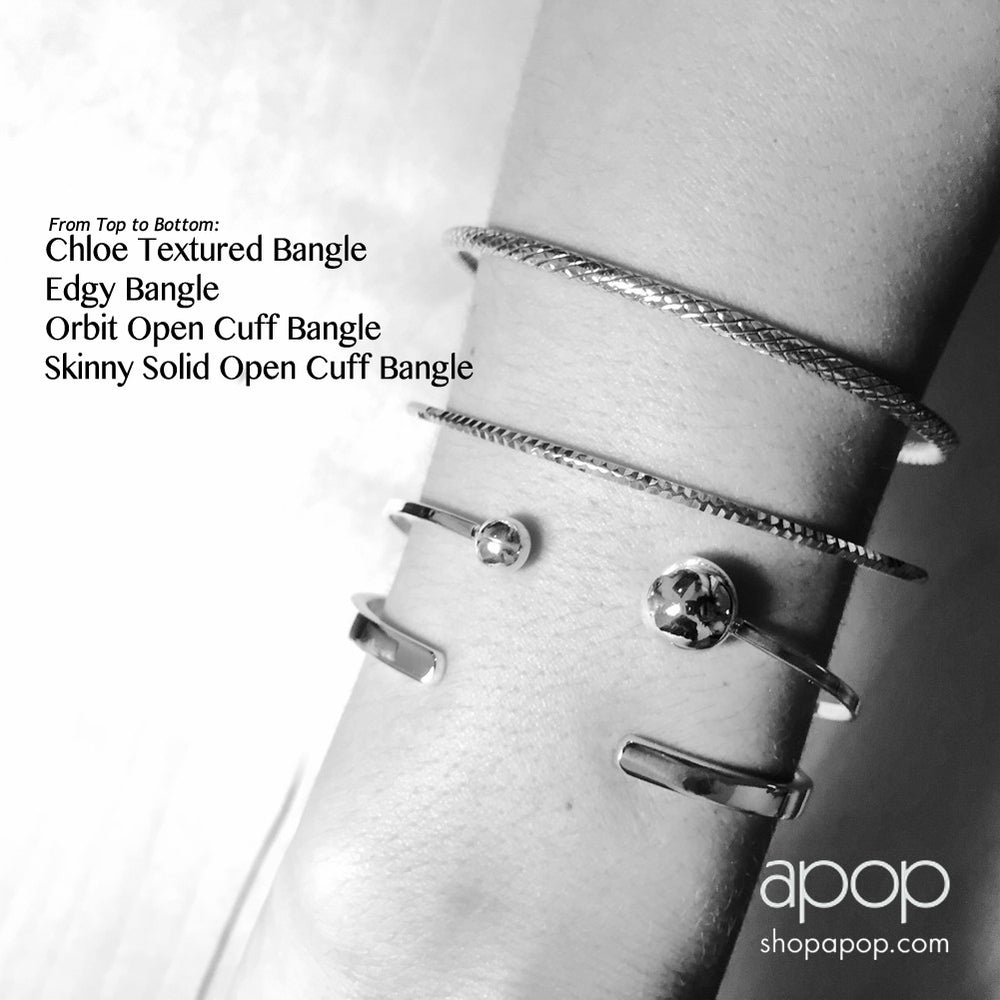 "Chloe" Sterling Silver Bangle Bracelet Slim
