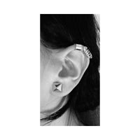 Sterling Silver Wide Double Band Ear Cuff