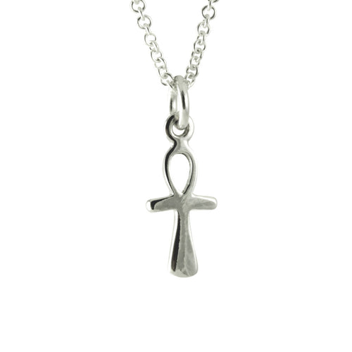 Sterling Silver Small Ankh Crux Pendant Necklace