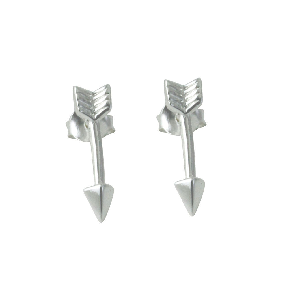 Sterling Mini Chevron Arrow Stud Earrings