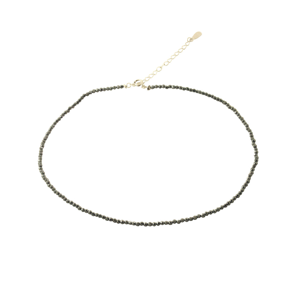 Grey Crystal Bead Collar Necklace