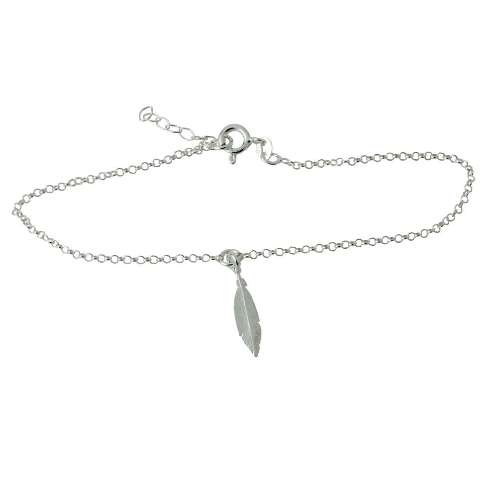 Feather Charm Anklet Chain Bracelet