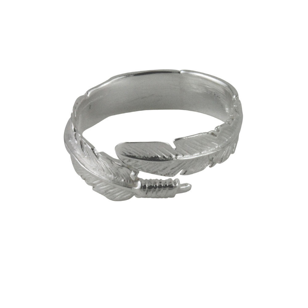 Sterling Silver Feather Ring Wrap Around