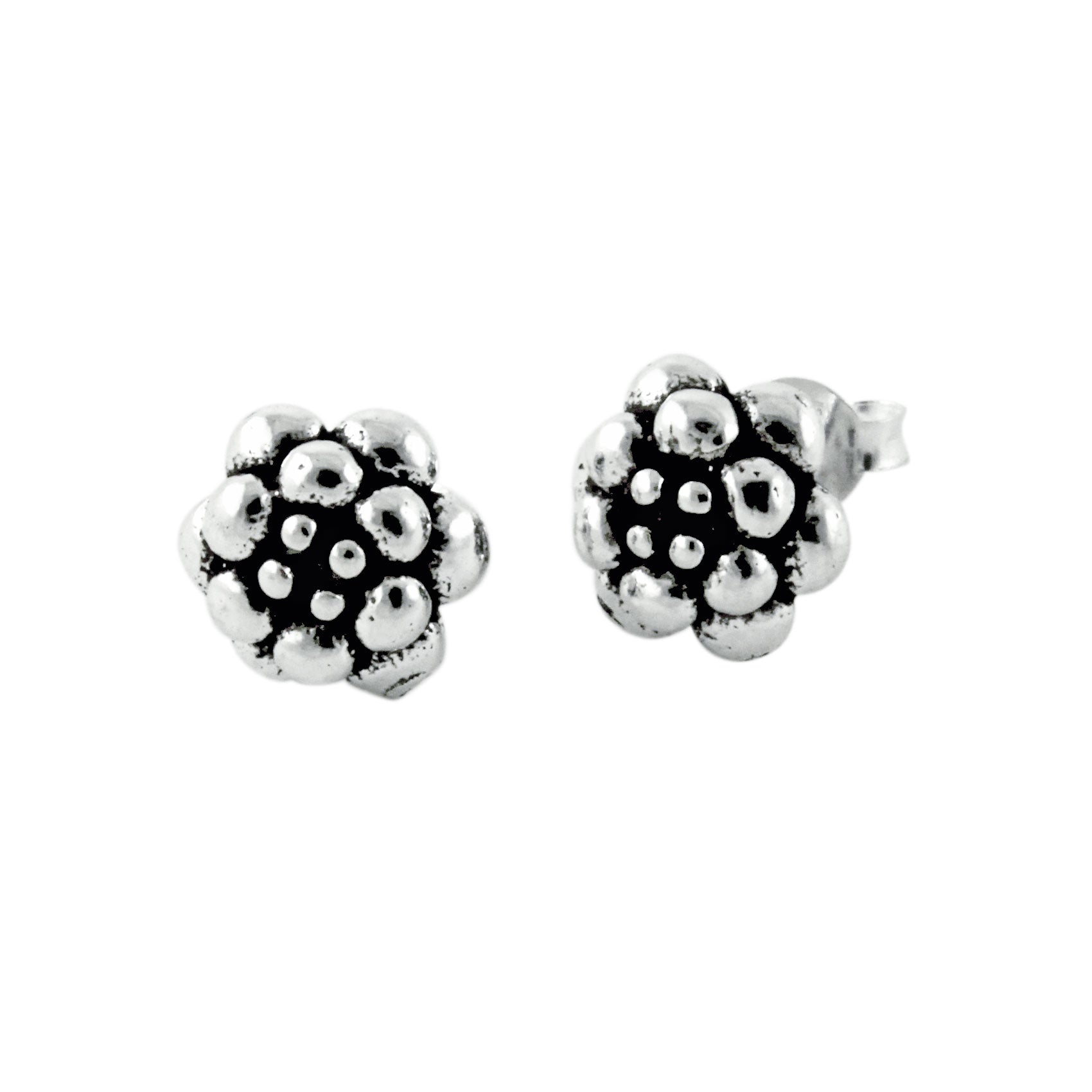 "Dandelion" Sterling Silver Flower Cluster Stud Earrings