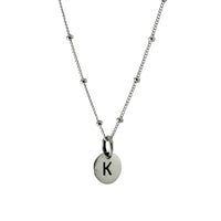 Sterling Silver Alphabet Initial Disc Charm Pendant Only