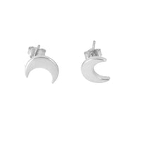 Sterling Silver Moon Stud Earrings