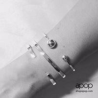 Sterling Silver Skinny Solid Open Cuff Bangle