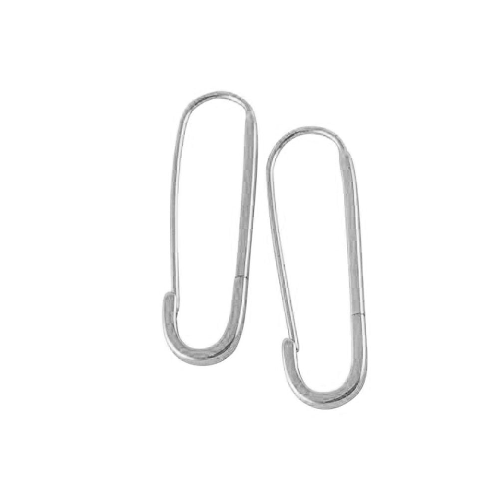 Sterling Silver Safety Pin Hoop Style Earrings