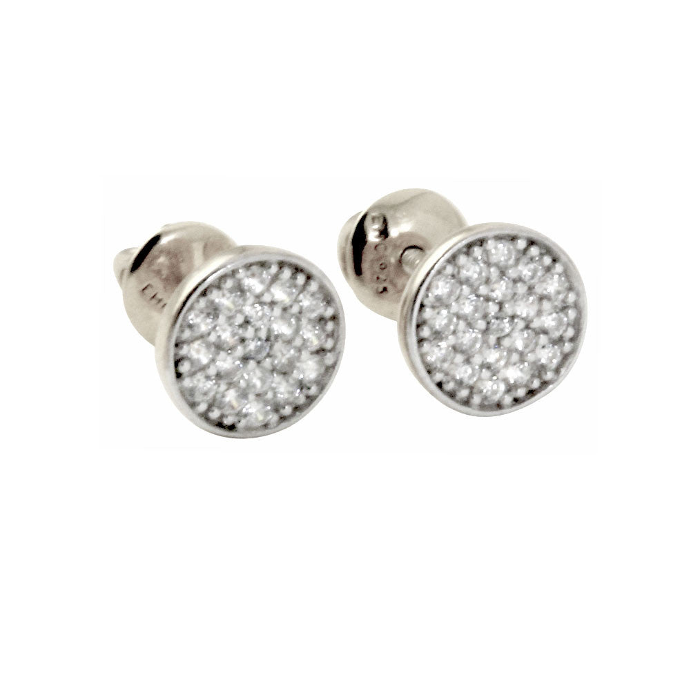"Mini Twinkle" Sterling Pave Cluster Screw-Back Stud Earrings